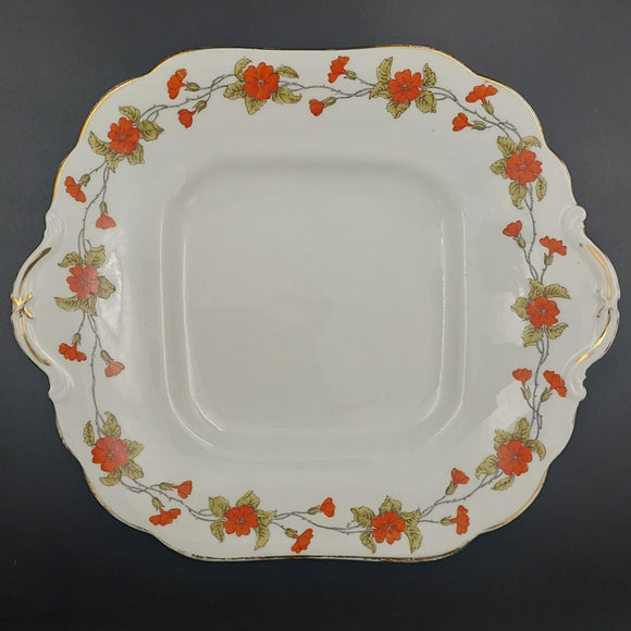 Aynsley - Red Flower Chain, A2471 - Cake Plate