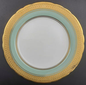 Aynsley - Teal and Embossed Gold Bands - Side Plate