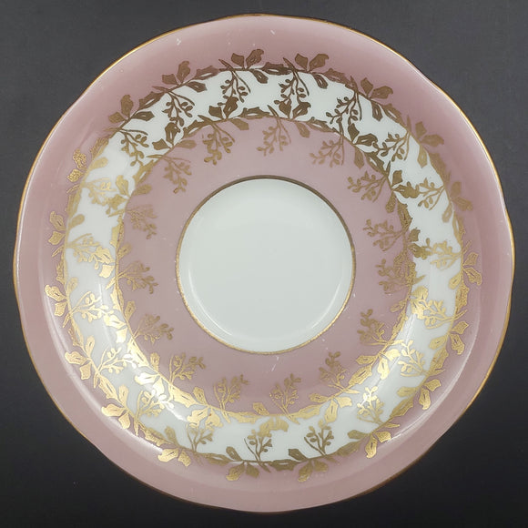 Aynsley - Filigree on Lilac and White Bands - Saucer