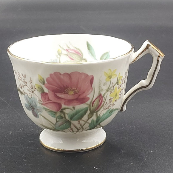 Aynsley - Pink, Blue and Yellow Flowers - Crocus-shaped Cup