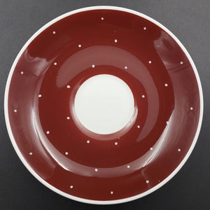 Susie Cooper - White Dots on Maroon - Saucer