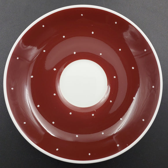 Susie Cooper - White Dots on Maroon - Saucer