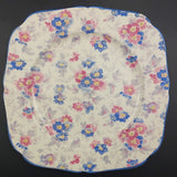 Hollinshead & Kirkham - Pink and Blue Flowers - Square Plate