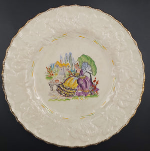 Alfred Meakin - Crinoline Lady Sitting in Garden - Plate