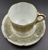 IE & Co, Japan - Hand-applied Gilding on Teal Band - Demitasse Duo