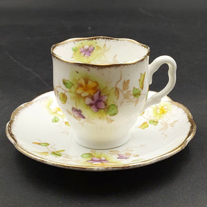 Royal Albert - Purple and Yellow Flowers - Demitasse Duo