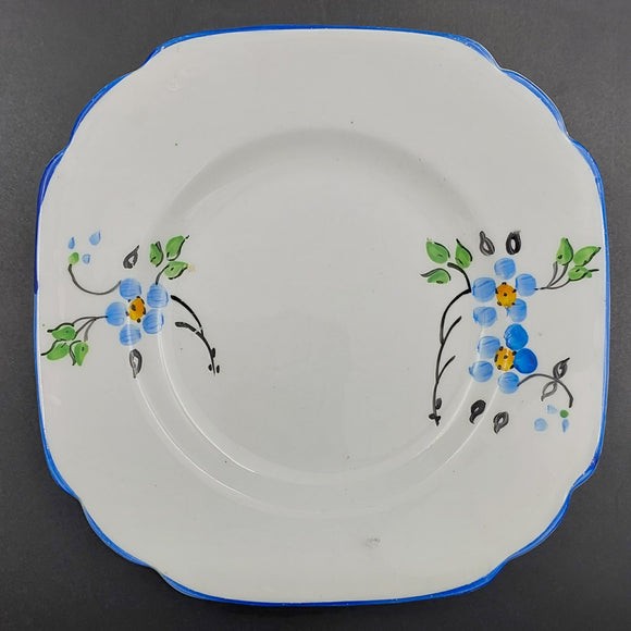Melba - Hand-painted Small Blue Flowers - Side Plate