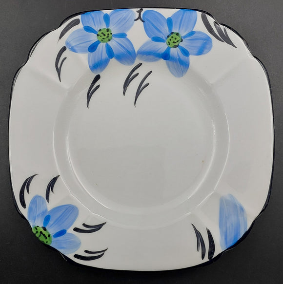 Melba - Hand-painted Large Blue Flowers - Side Plate