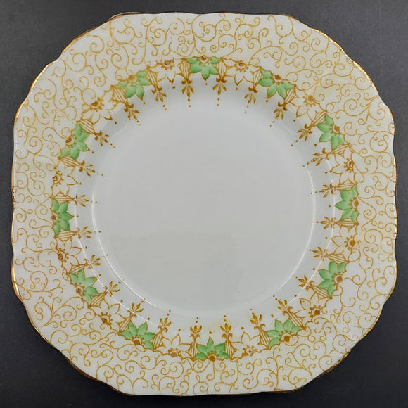 Melba - Ring of Green and White Flowers - Side Plate