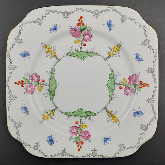 Bell - Hand-painted Flowers and Butterflies - Side Plate