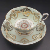 Paragon - Mint Green with Gold Filigree and Central Pattern - Duo