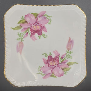 Adderley - Pink Orchid - Square Condiment/Trinket Dish