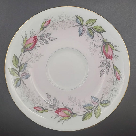 Paragon - Red Rosebuds with Pink Band - Saucer