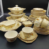 Royal Winton - Hand-painted Flowers - 6-setting Dinner Set and Serving Ware