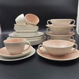 Poole - C97 Peach Bloom and Seagull - 4-setting Dinner Set