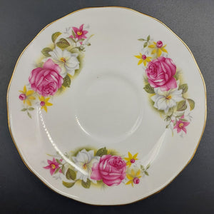 Queen Anne - Pink and White Roses - Saucer