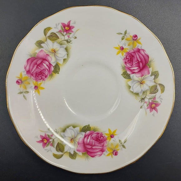 Queen Anne - Pink and White Roses - Saucer