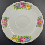 Royal Vale - Blue, Pink and Yellow Flowers - Saucer