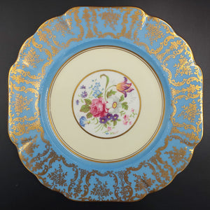 Paragon - Floral Spray with Blue Rim - 21 cm Plate