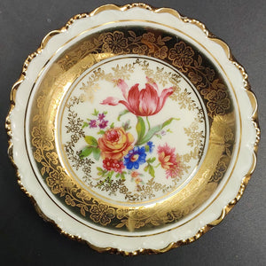 Winterling - Floral Spray with Red Tulip on Right - Trinket Dish