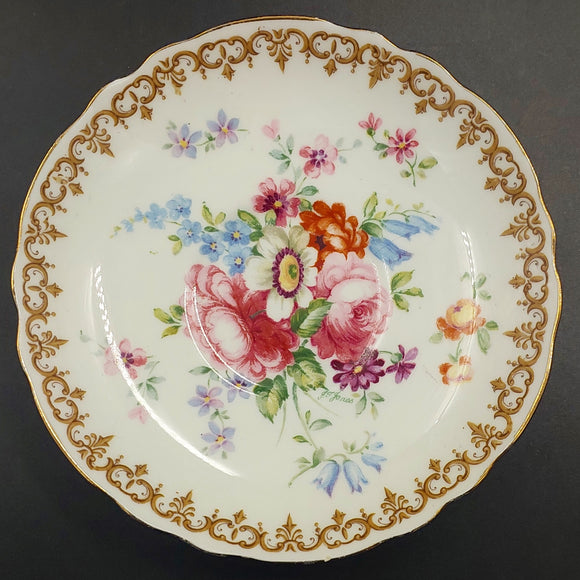 Crown Staffordshire - England's Bouquet - Saucer, Frilled Rim