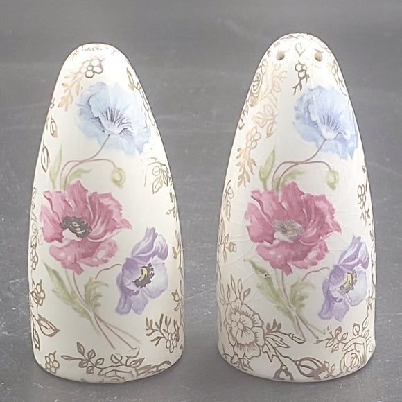 James Kent - Blue, Pink and Purple Poppies - Salt and Pepper Shakers