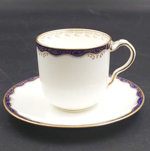 Wedgwood - Blue and Gold Filigree Band, X4784 - Demitasse Duo