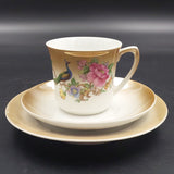 European-made - Peacock and Flowers - 21-piece Tea Set