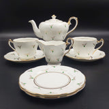 Trentham Royal Crown Pottery - Green and Gold - Tea for Two