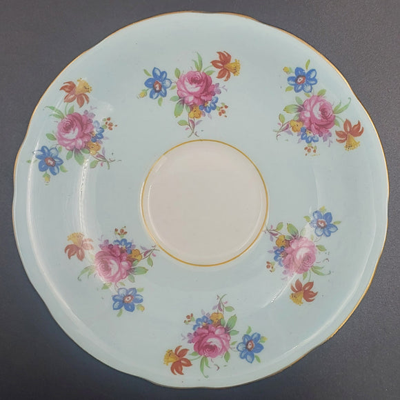 Aynsley - Floral Sprays on Blue - Saucer