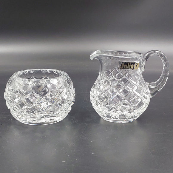 Julia Crystal - Crosses - Milk Jug and Sugar Bowl