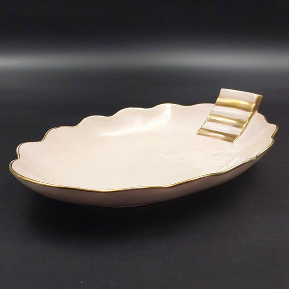 Carlton Ware - Pink and Gold - Oval Scalloped Dish, 1608/2