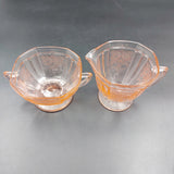 Anchor Hocking - Mayfair, Pink - Milk Jug and Sugar Bowl