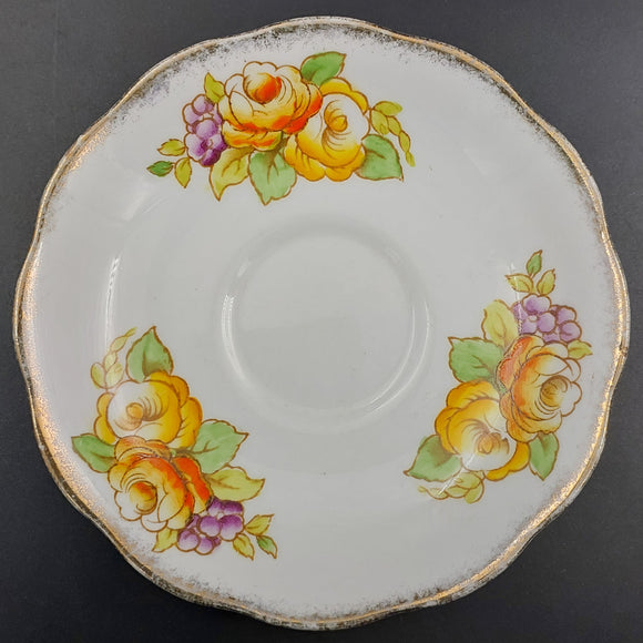 Royal Albert - Orange and Purple Flowers - Saucer