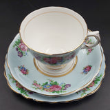 Colclough - Floral Sprays on Blue, 6703 - Trio