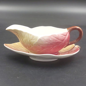 Royal Winton - Red and Brown Leaf - Sauce Jug with Saucer