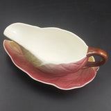 Royal Winton - Red and Brown Leaf - Sauce Jug with Saucer