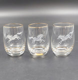 White Horses - Set of 6 Small Glasses