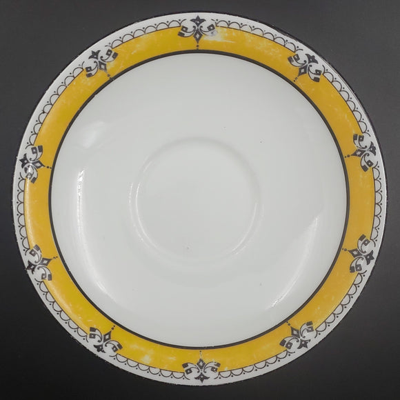 Aynsley - Yellow Band with Black Pattern, H135 - Saucer