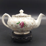 Lord Nelson - Cabbage Roses and Gold Filigree - Teapot