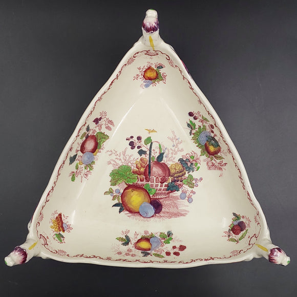 Mason's - Fruit Basket, Red - Triangular Dish with Dragon Heads