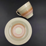 Susie Cooper - Banding, Pink 699 - Demitasse Duo