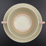 Susie Cooper - Banding, Pink 699 - Soup Bowl and Saucer