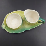 Royal Winton - Leaves, Green and Yellow - Milk Jug and Sugar Bowl on Tray