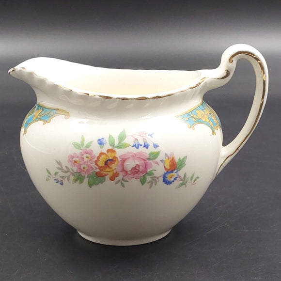 Johnson Brothers - Floral Sprays and Teal Shields - Milk Jug