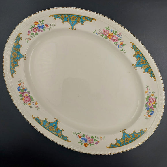 Johnson Brothers - Floral Sprays and Teal Shields - Platter