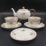 Court China - Pink Roses with Purple Ribbon - Tea for Two