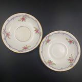 Court China - Pink Roses with Purple Ribbon - Tea for Two