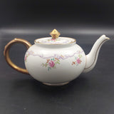 Court China - Pink Roses with Purple Ribbon - Tea for Two