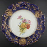 Royal Doulton - Floral Spray with Blue and Gold Rim - Display Plate